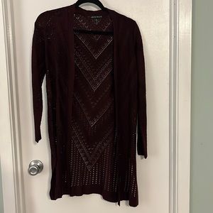 Love 🤍 Ellie Crocheted Cardigan - Small - Burgundy